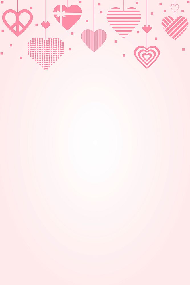 Pink heart background, cute Valentines border
