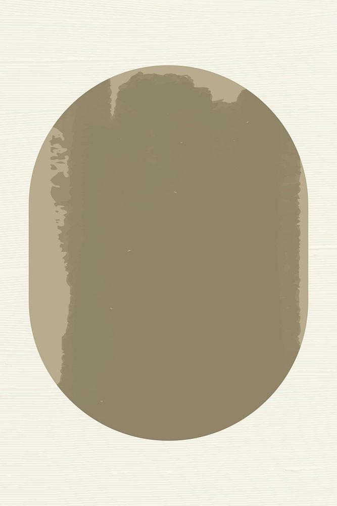 Ellipse sticker geometric shape, brown earth tone flat clipart vector