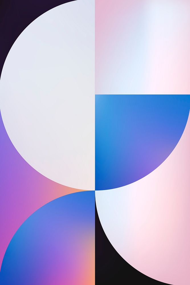Bauhaus background, pink holographic gradient vector