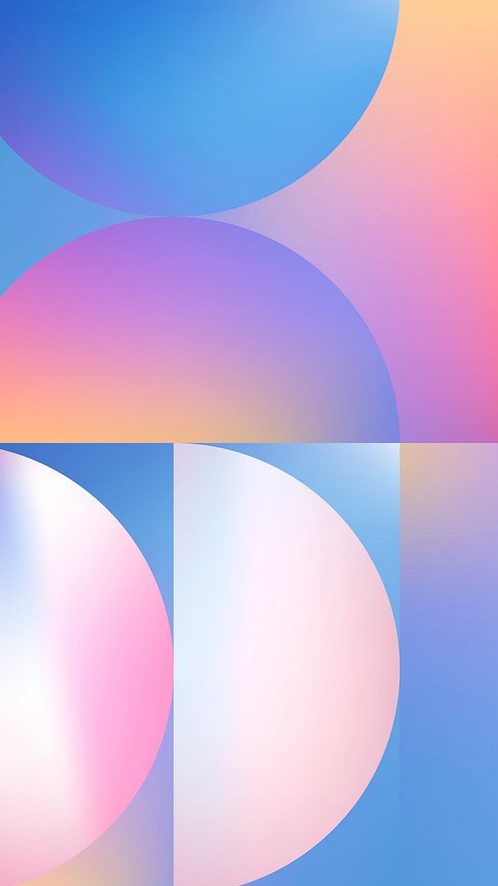 Bauhaus iPhone wallpaper, pink holographic gradient