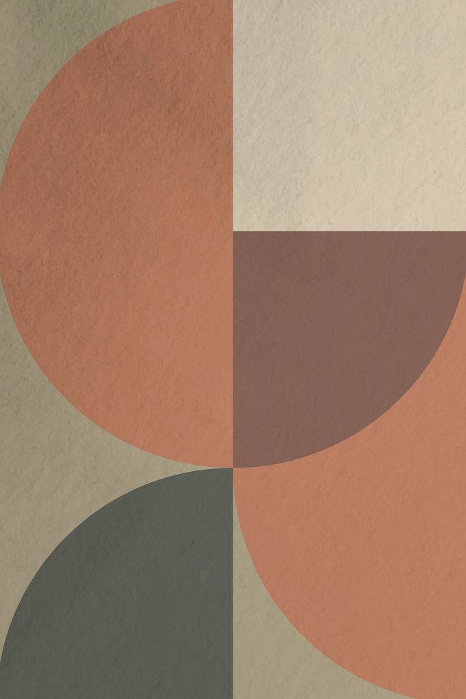 Bauhaus background, brown earth tone vector wallpaper