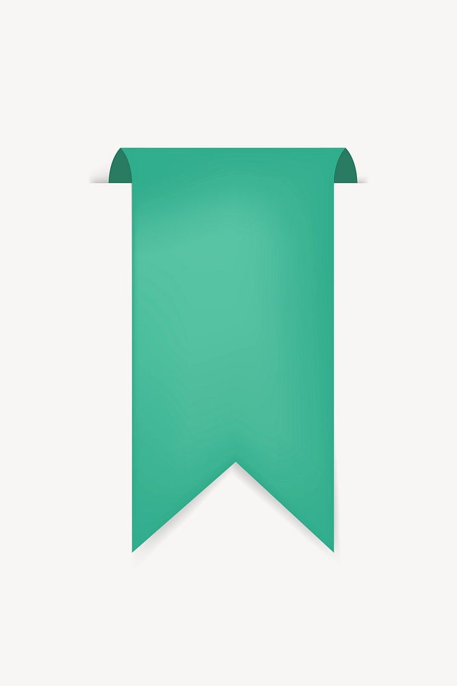 Green ribbon sticker, blank banner vector design space