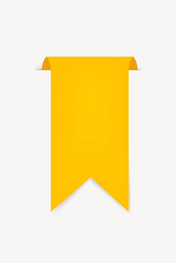 Yellow ribbon sticker, blank banner psd design space