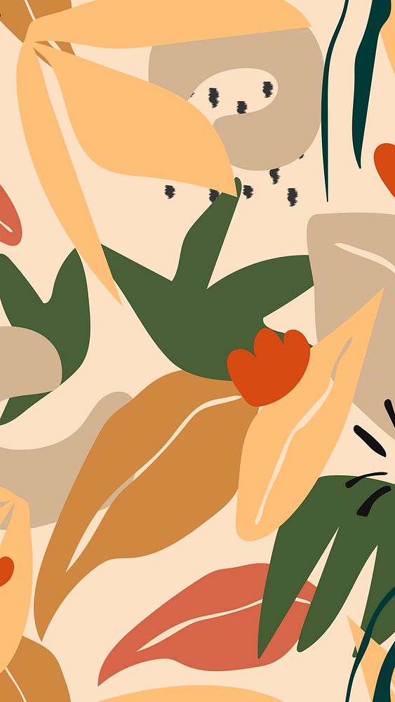 Flower phone wallpaper, abstract memphis design