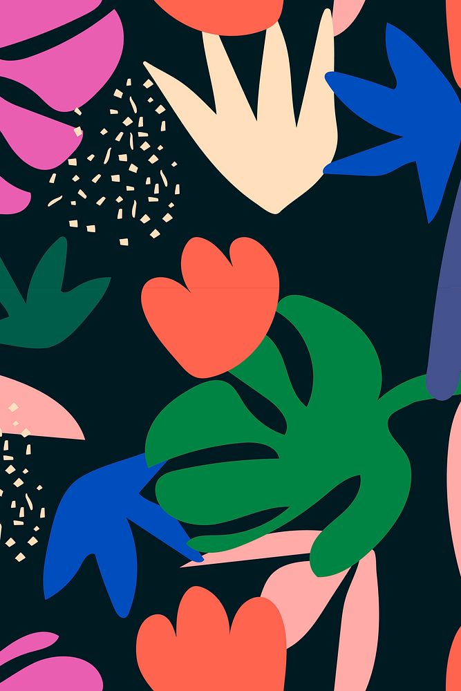 Colorful funky background, botanical design 