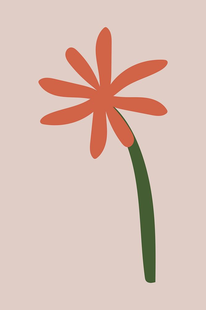 Aesthetic red flower background, design element psd