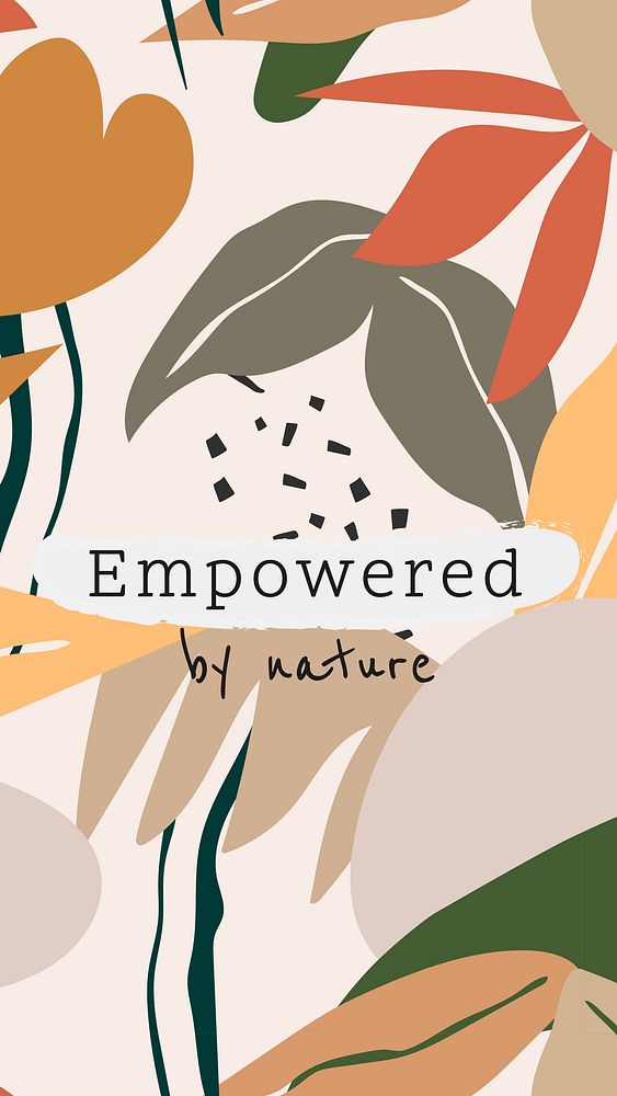 Aesthetic social media story template, editable botanical design, empowered by nature vector