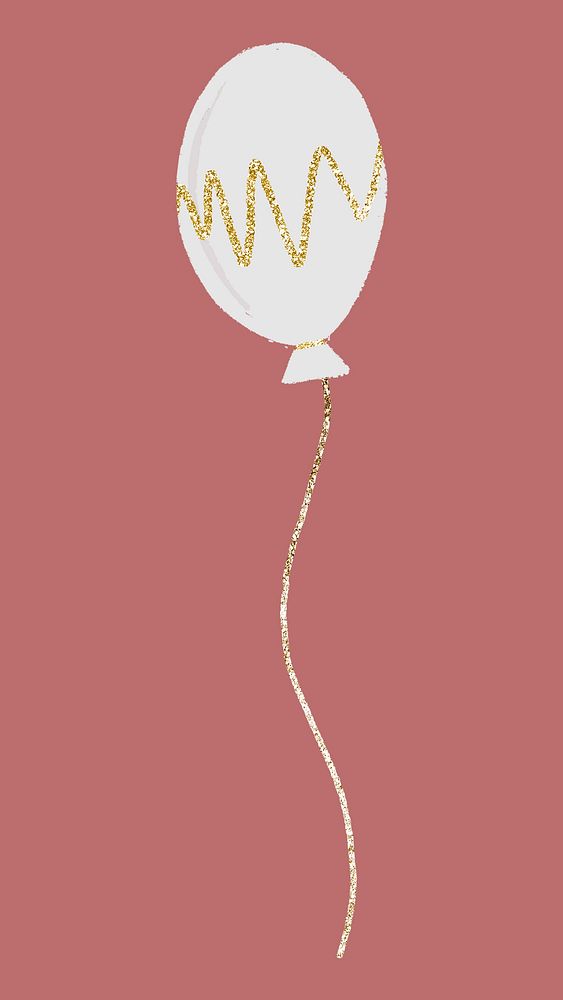 White balloon, celebration element graphic