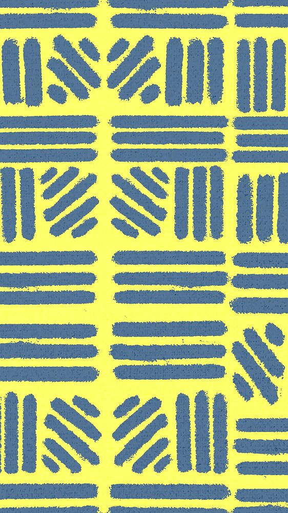 Striped pattern mobile wallpaper, fabric iPhone background vector in yellow