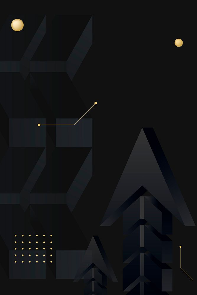 Black arrow background, abstract border, gold design vector