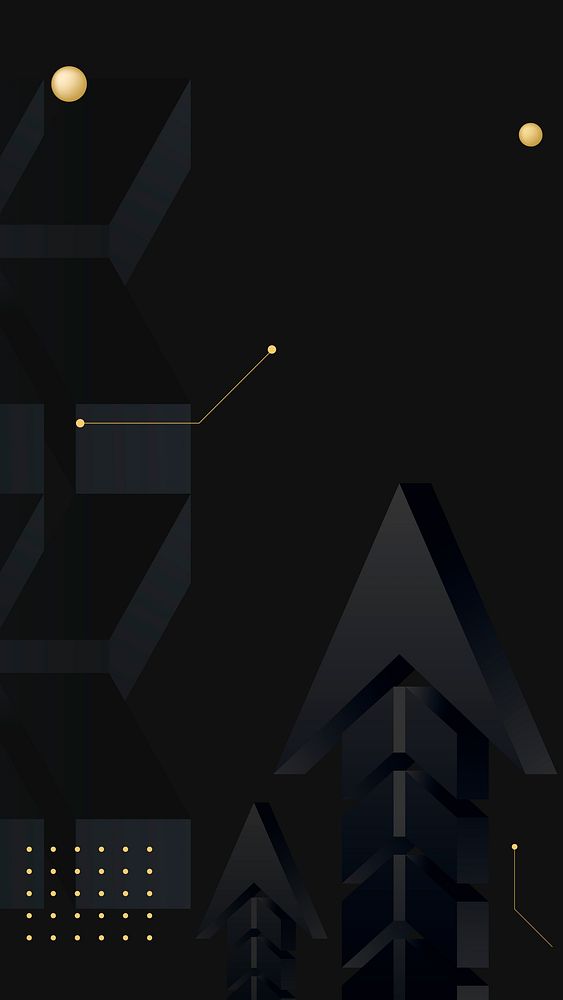 Arrow mobile wallpaper, black border, abstract gradient background vector