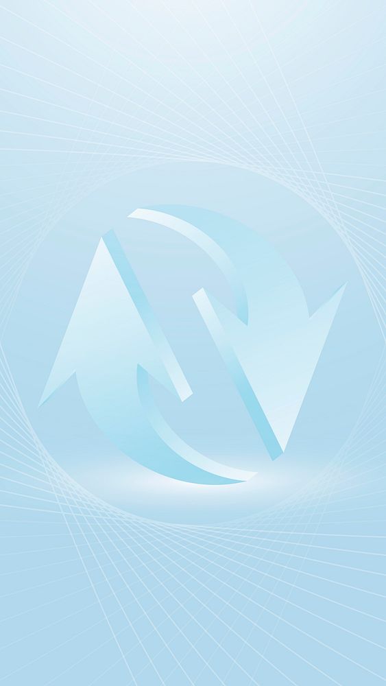 Reverse arrow iPhone wallpaper, business gradient blue background vector