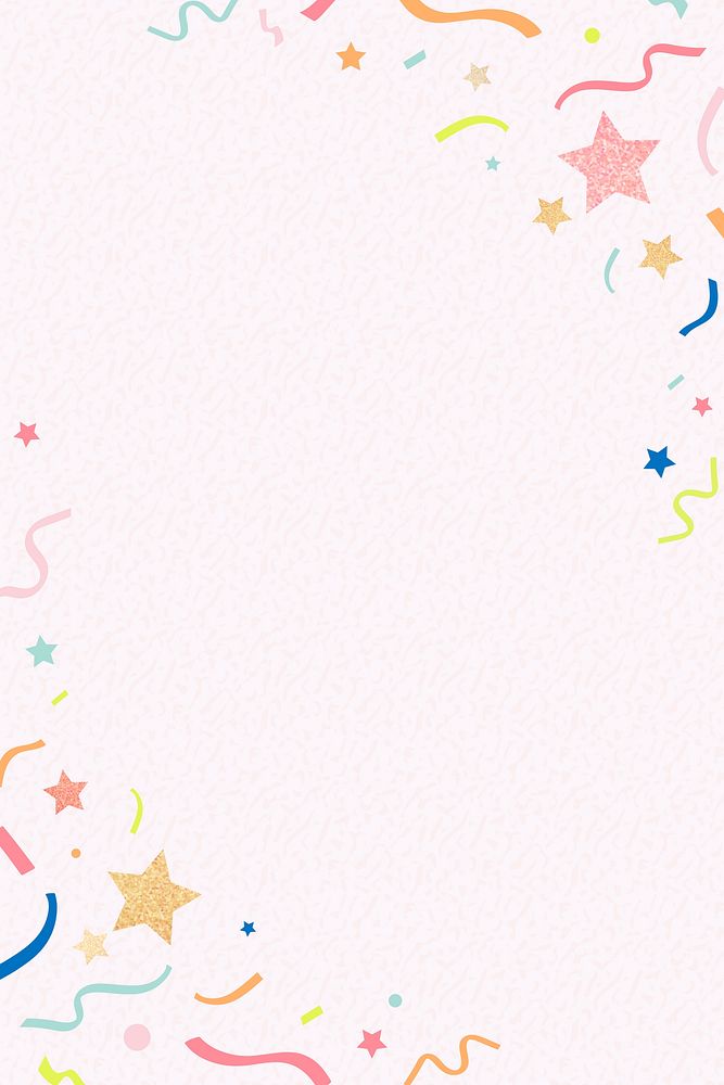 Pink frame background, shiny ribbons, colorful and festive design