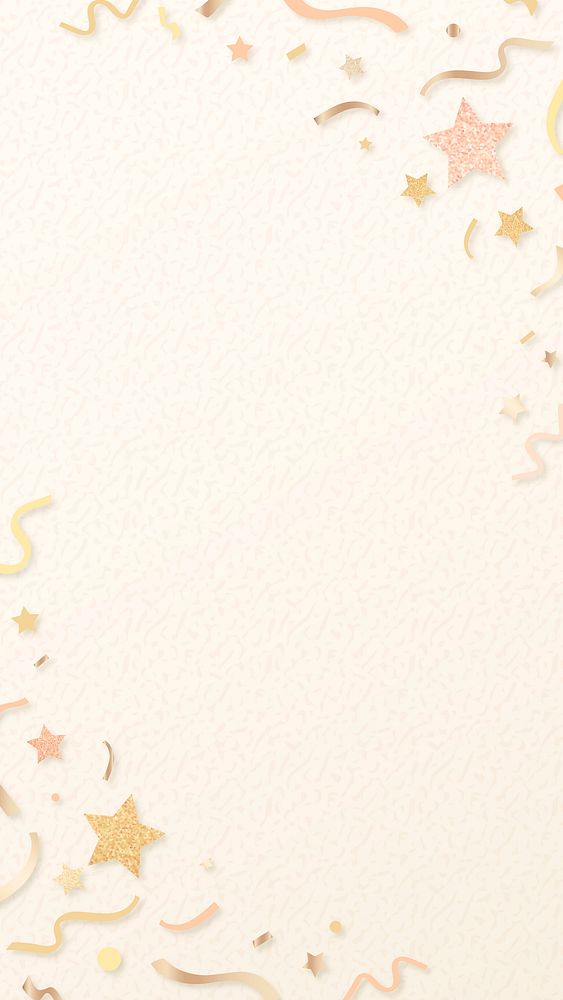 Aesthetic frame phone wallpaper, new year celebration, rose gold design vector