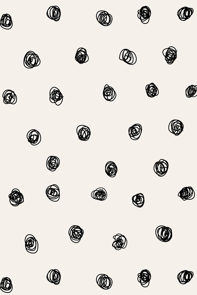 Polka dot pattern background, ink doodle vector, minimal design