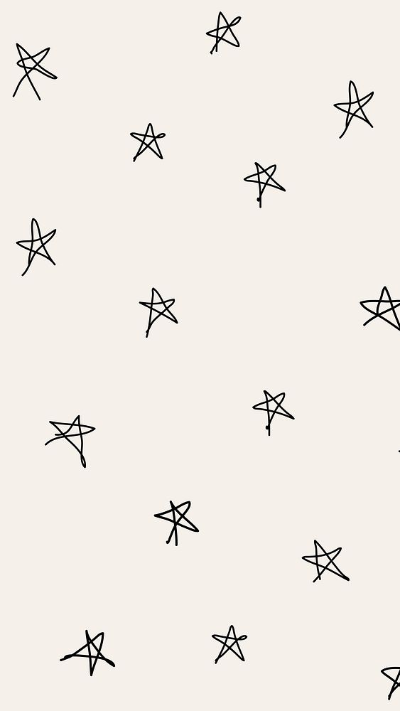 Star pattern mobile wallpaper doodle vector, minimal background