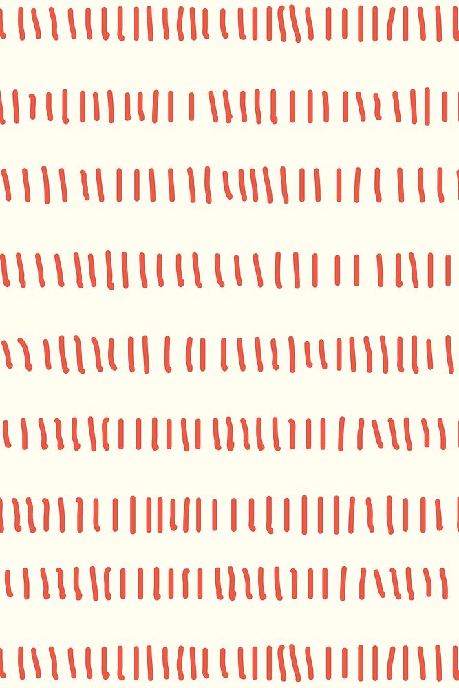 Lined pattern background red doodle vector, simple design