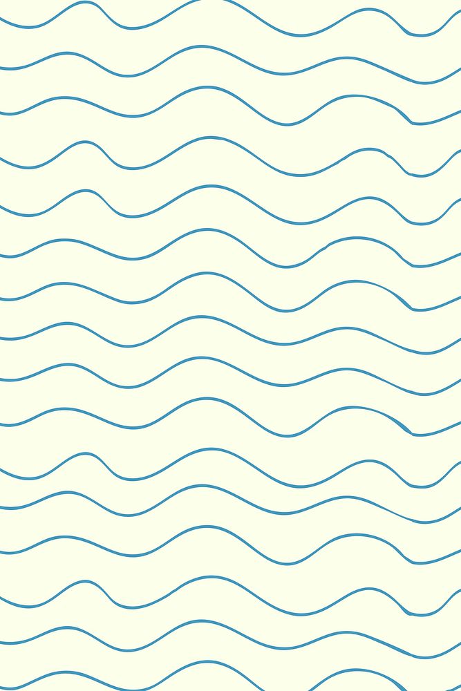 Doodle background, blue wavy pattern design