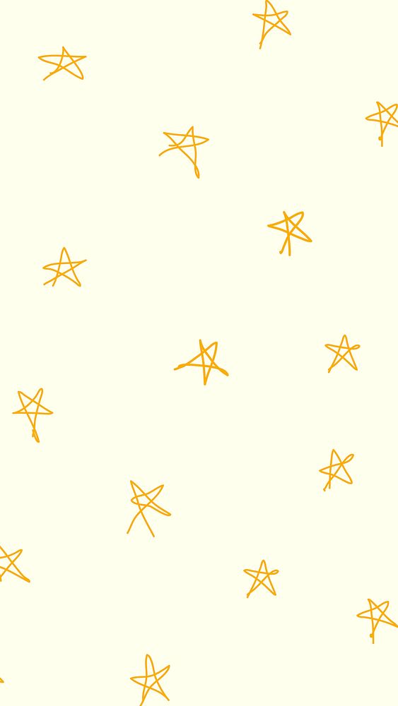 Star pattern iPhone wallpaper, yellow doodle, simple background