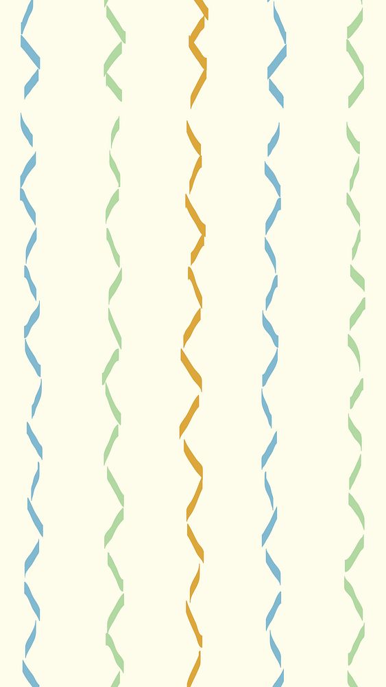 Mobile wallpaper, colorful wavy doodle pattern vector