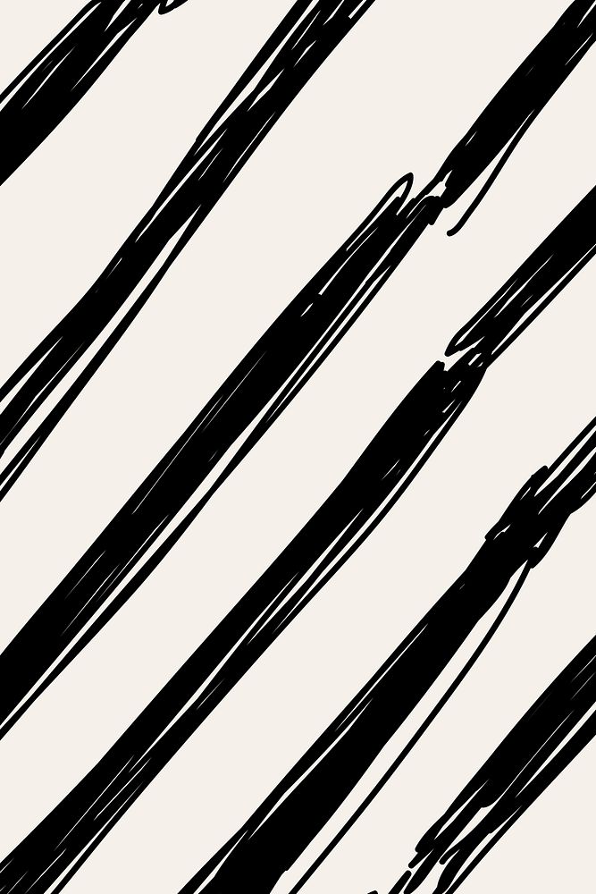 Doodle background, black brush pattern design vector