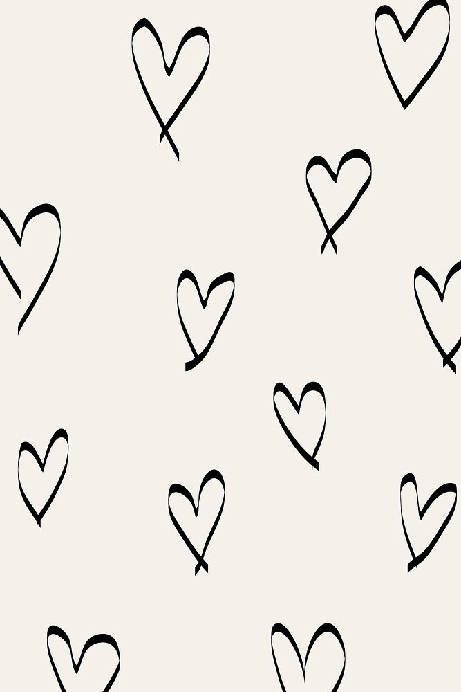 Cute background, black heart pattern design vector
