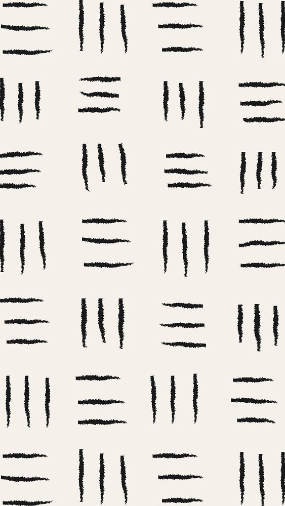 Lined pattern iPhone wallpaper, black doodle vector, simple background