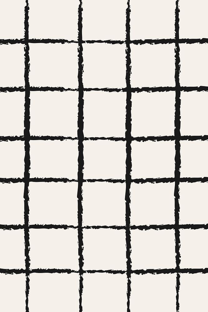 Doodle background, black grid pattern design vector