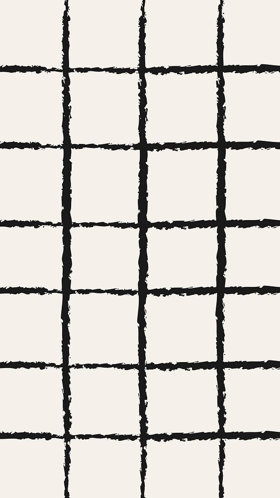 Black pattern iPhone wallpaper, black doodle vector, simple background