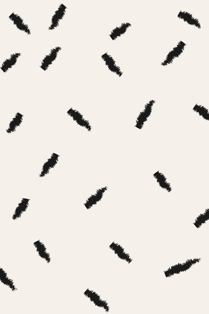 Brush pattern background, black doodle vector, simple design