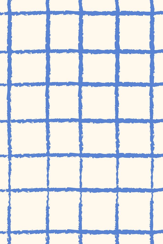 Grid pattern background, blue doodle vector, simple design