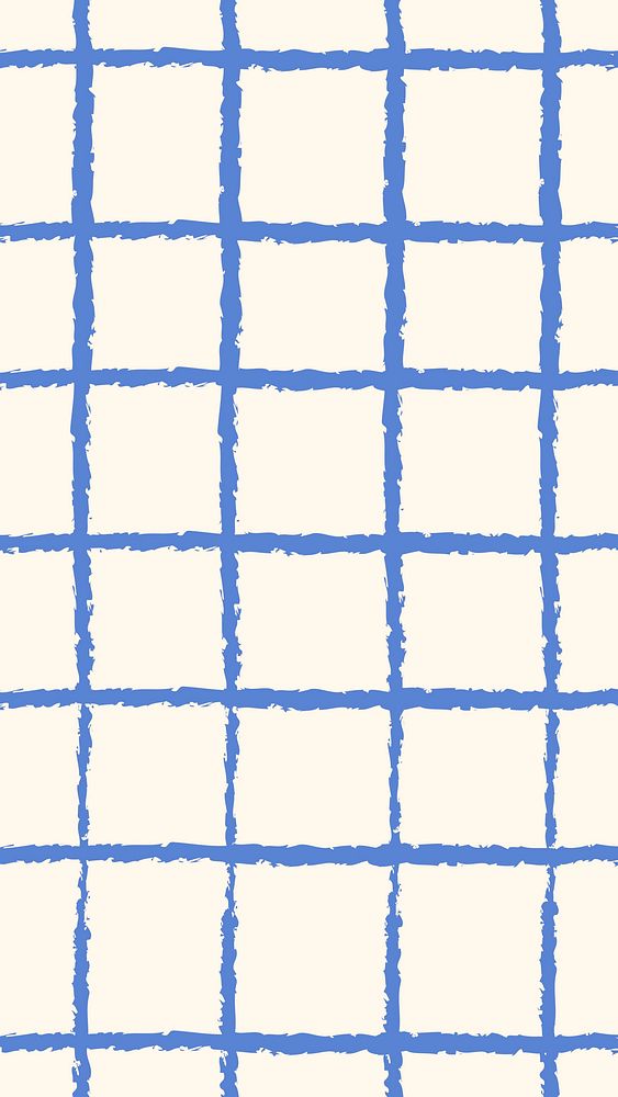 Doodle mobile wallpaper, blue grid pattern design
