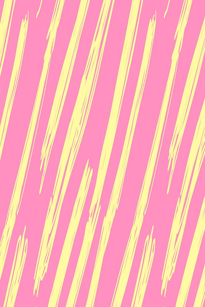 Pink background, brush doodle pattern, aesthetic design vector