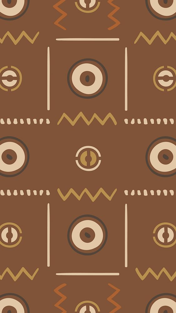 Brown iPhone wallpaper, aesthetic ethnic aztec geometric pattern