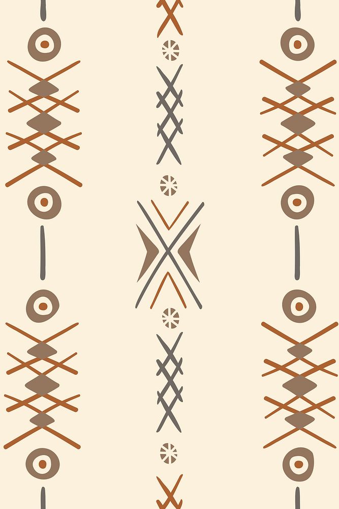 Pattern background, tribal aztec design, beige geometric style