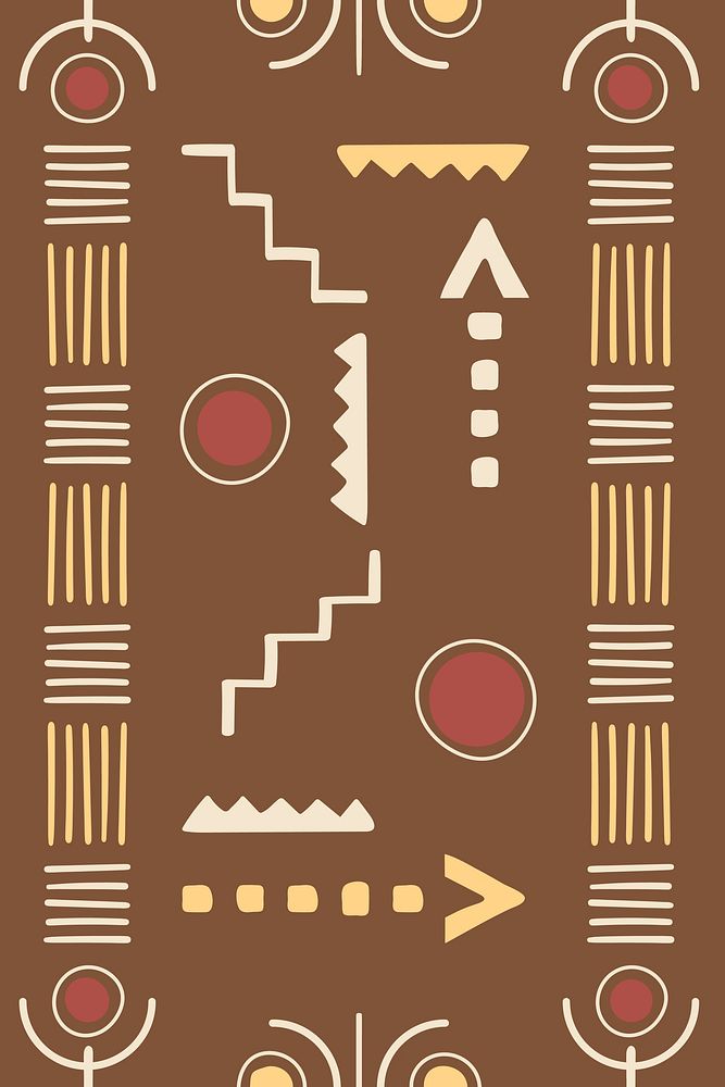 Pattern background, ethnic aztec design, brown geometric style