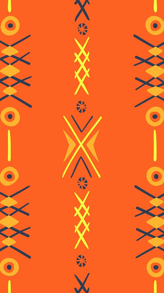 Tribal iPhone wallpaper, aesthetic aztec design, colorful geometric style, vector