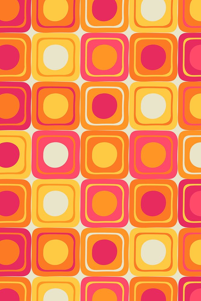 Retro colorful background, geometric square shape vector