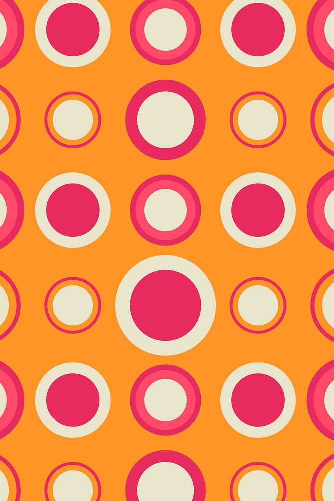 Retro orange background, geometric circle shape vector
