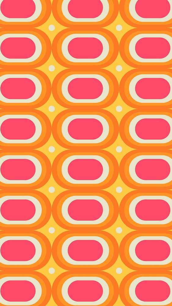 Retro Android wallpaper, geometric oval shape background vector