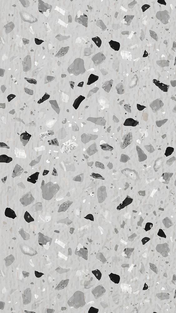 Terrazzo mobile wallpaper, aesthetic gray design vector