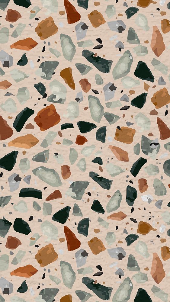 Aesthetic mobile wallpaper, Terrazzo pattern, abstract design