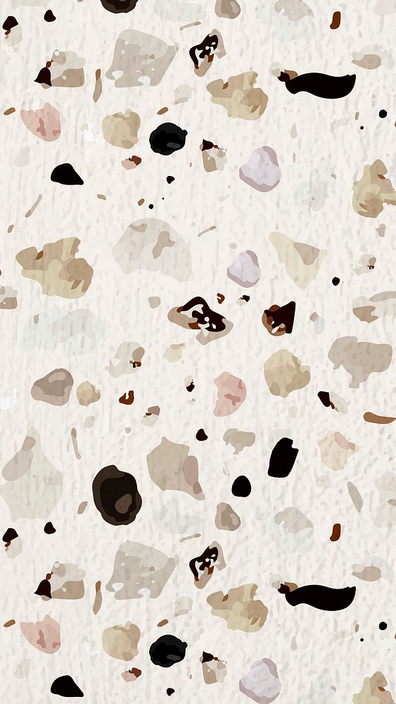 Terrazzo iPhone wallpaper, aesthetic earth tone design vector
