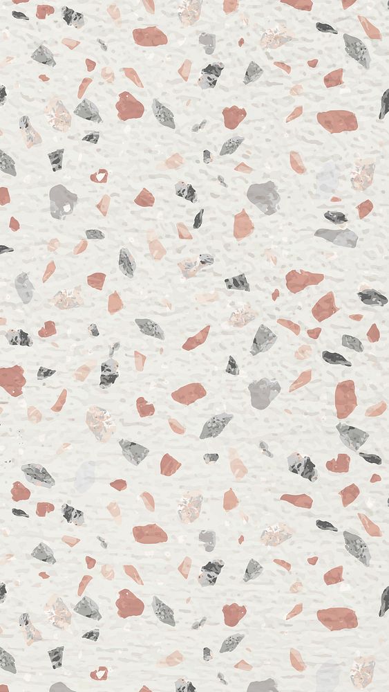 Terrazzo pattern mobile wallpaper, aesthetic pastel design vector
