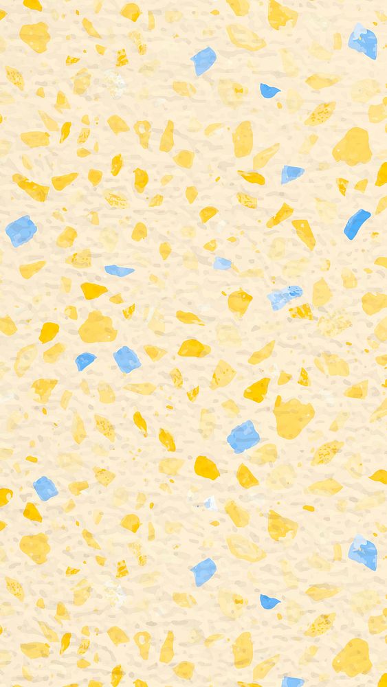 Terrazzo mobile wallpaper, aesthetic yellow design vector