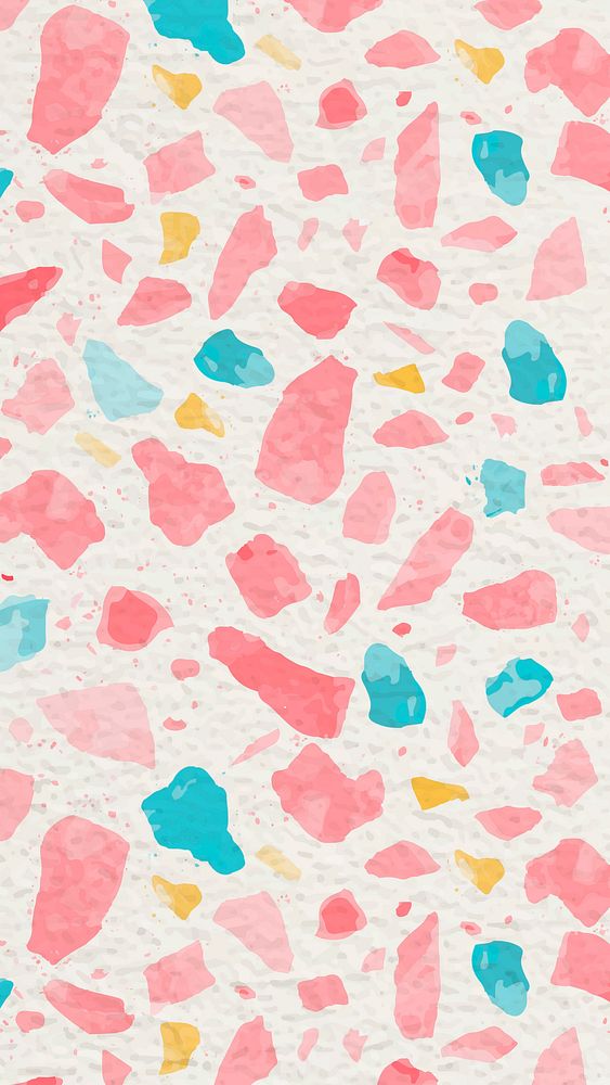 Aesthetic Terrazzo mobile wallpaper, abstract pastel pattern