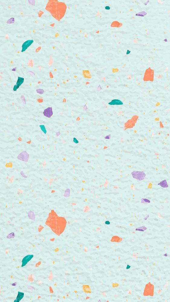 Aesthetic Terrazzo phone wallpaper, abstract pastel pattern
