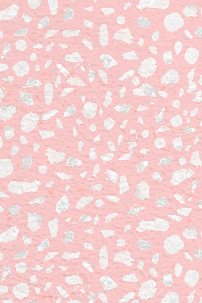 Terrazzo background, aesthetic pink design vector