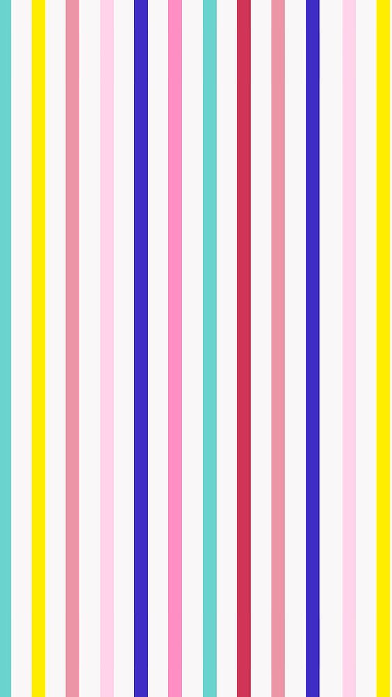 Cute mobile wallpaper, striped pattern, colorful design