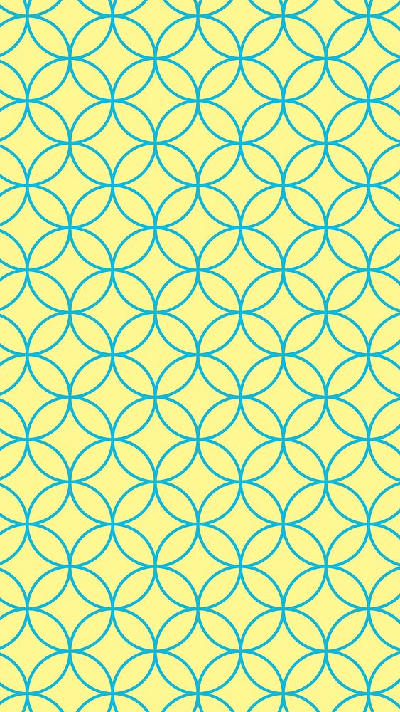 Yellow pattern phone wallpaper, geometric pattern in abstract design vector